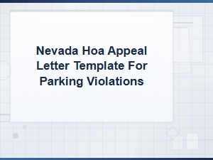 Nevada Hoa Parking Violation Appeal Letter Template – Proven Success Examples