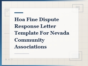 Nevada Hoa Fine Dispute Response Letter Template