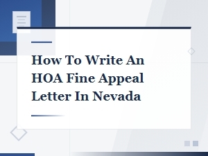 How to Write an Hoa Fine Appeal Letter in Nevada