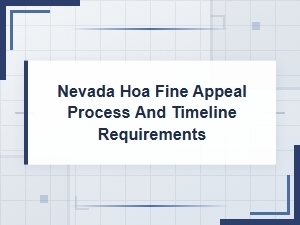 Nevada Hoa Fine Appeal Letter and Timeline Guide