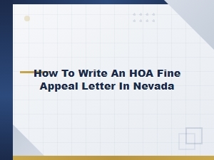 Writing an Hoa Fine Appeal Letter in Nevada