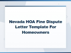 Nevada Hoa Fine Dispute Letter Template for Homeowners