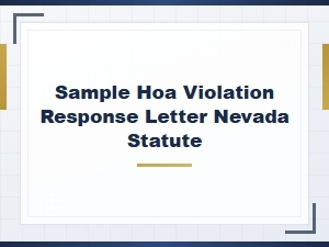 Nevada Hoa Fine Reduction: Violation Response Guide