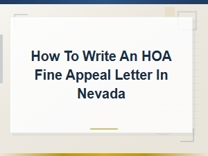 How to Appeal an Hoa Fine in Nevada